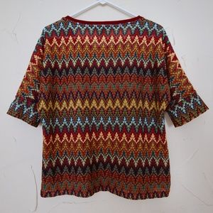 Loose-knit Pattered Top
